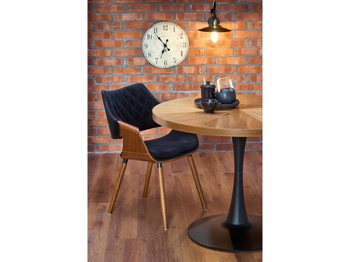 Krzesło K396 Czarny Orzech Loft do Jadalni Pikowane Tapicerowane Krzesło inspirowane Głębokość 55 cm Welur Drewno Wysokość 77 cm Szerokość 56 cm Tkanina Styl Glamour Styl Industrialny
