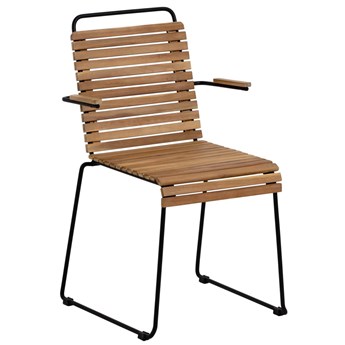 Krzesło ogrodowe z litego drewna akacjowego n ogi czarne