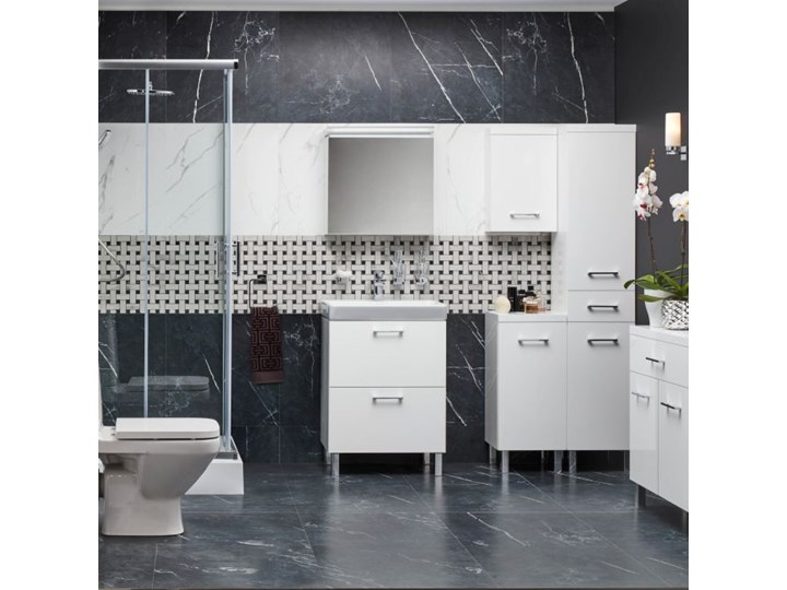Umywalka meblowa ceramiczna Cersanit Mille Slim 60 cm Prostokątne Ceramika Kategoria Umywalki Meblowe Kolor Biały