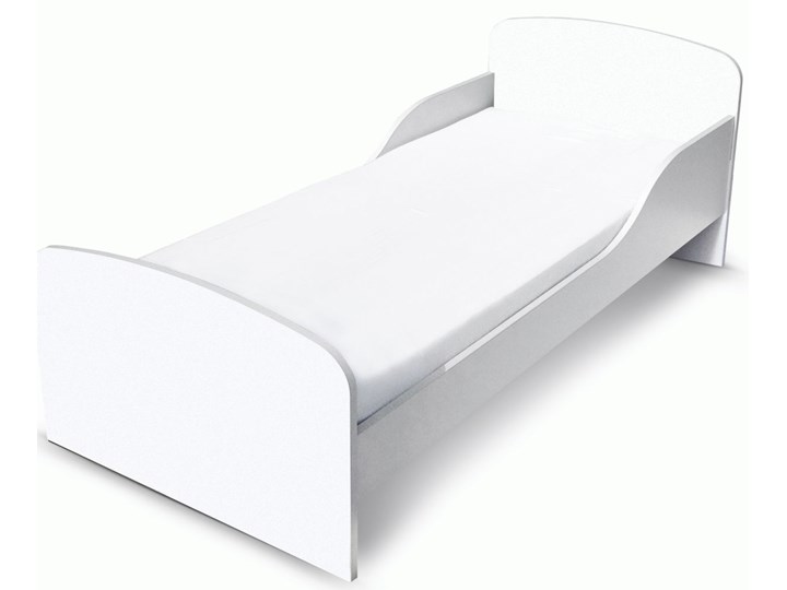 Białe łóżko drewniane z materacem 140/70 cm BIAŁE Drewno Rozmiar materaca 70x140 cm