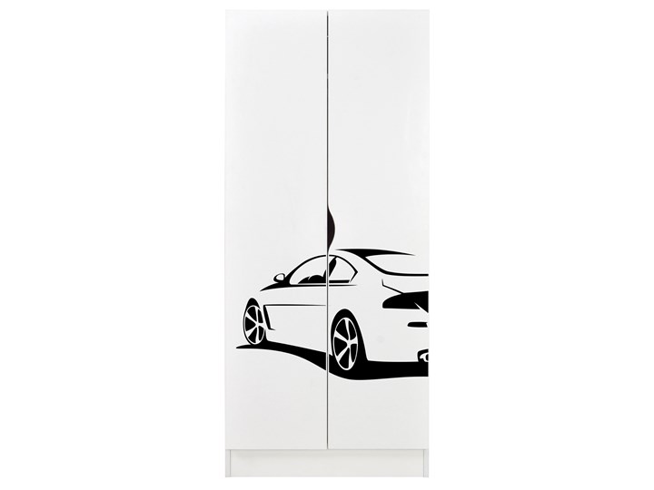 Szafa Roma z nadrukiem "Sportowe auto" Wysokość 161,2 cm Głębokość 42 cm Szerokość 70 cm Głębokość 66 cm Płyta MDF Ilość drzwi Dwudrzwiowe