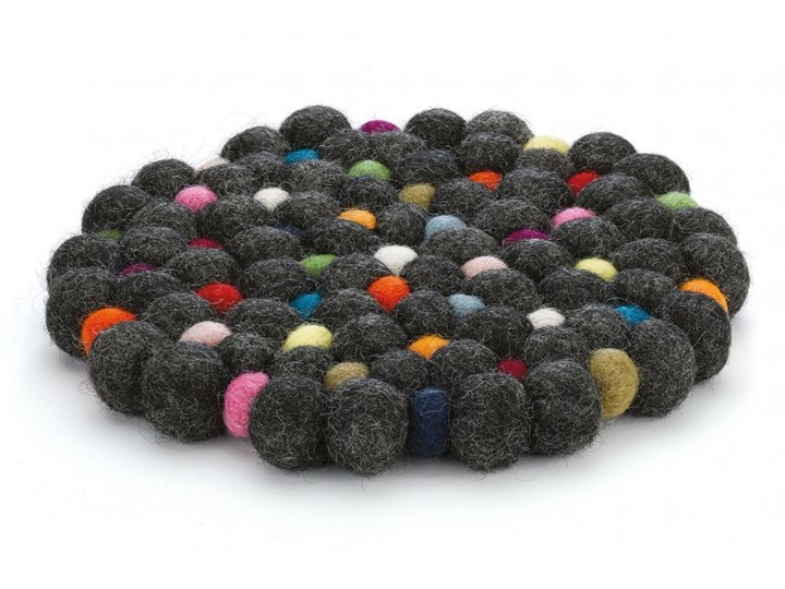 podkładka pod gorące naczynia, śred. 21 cm, owcza wełna, czarna kod: CI-469974