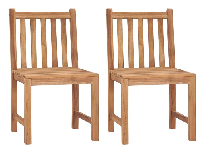 vidaXL Krzesła ogrodowe z poduszkami, 2 szt., lite drewno tekowe Tworzywo sztuczne Kolor Brązowy
