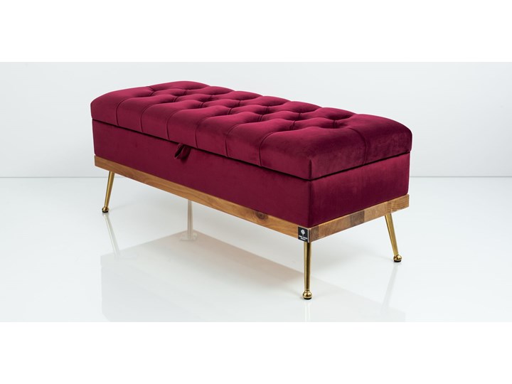 Kufer Pikowany CHESTERFIELD Bordo / Model QD-5 Rozmiary od 50 cm do 140 cm Pikowana Pomieszczenie Garderoba Materiał nóżek Metal