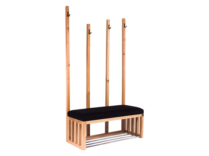Ławka Szafka Pufa Tapicerowana Siedzisko Gładkie Czarny Wieszak LGS-67 Rozmiary od 50 cm do 200 cm Pomieszczenie Przedpokój Pomieszczenie Sypialnia