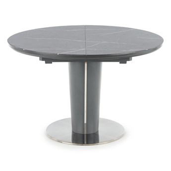Okrągły stół Ricardo ze szklanym blatem w imitacji marmuru