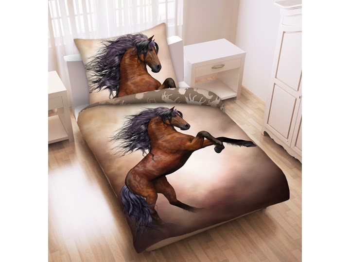 Pościel bawełniana 140x200 Konie Mustang, Halantex Bawełna Komplet pościeli 140x200 cm Rozmiar poduszki 70x90 cm 70x90 cm Kategoria Komplety pościeli