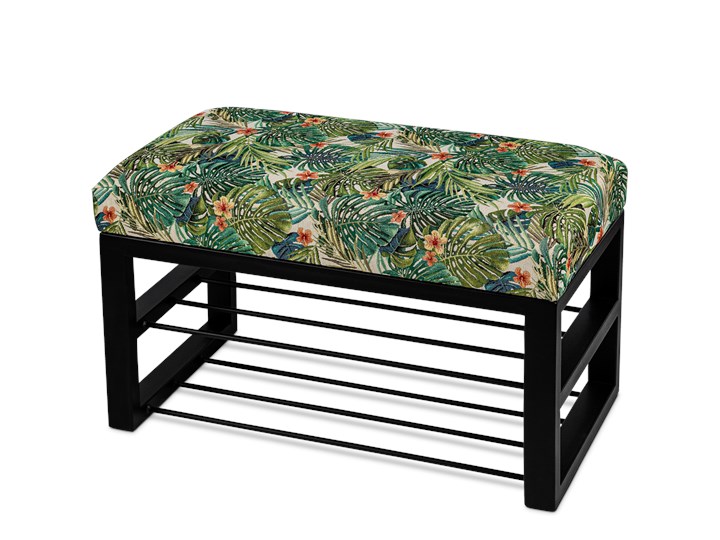 Ławka Tapicerowana do przedpokoju Industrialna SHELF JUNGLE- LOFT Pomieszczenie Garderoba