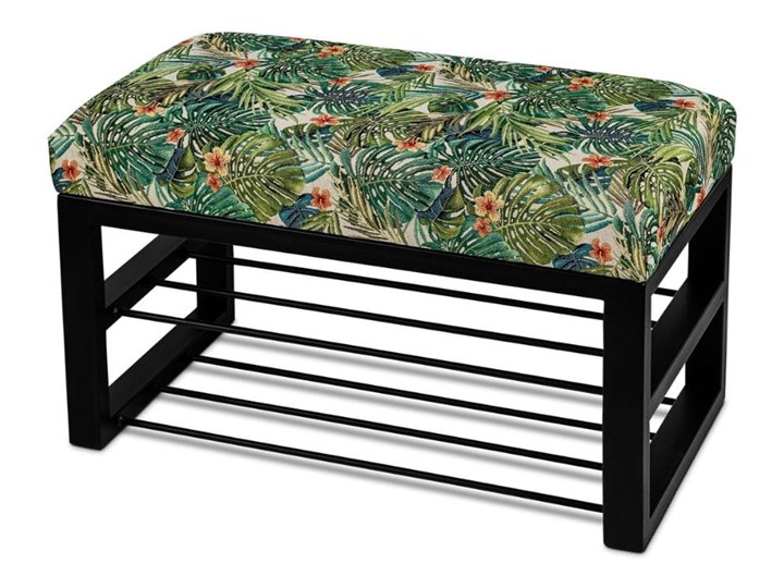 Ławka Tapicerowana do przedpokoju Industrialna SHELF JUNGLE- LOFT Pomieszczenie Salon