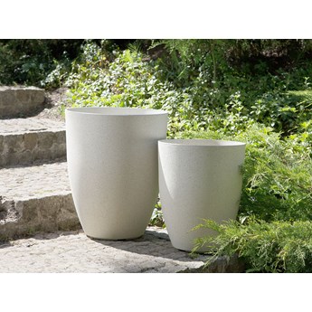Doniczka okrągła złamana biel 42 cm mix kamieni dom taras balkon