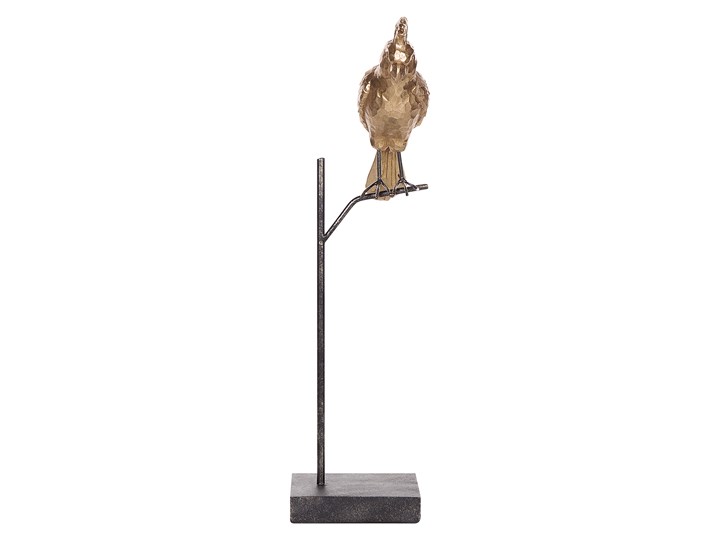 Figurka dekoracyjna złota z czarnym w kształcie papugi z podstawką 50 cm nowoczesny wygląd Kolor Złoty Ptaki Kategoria Figury i rzeźby