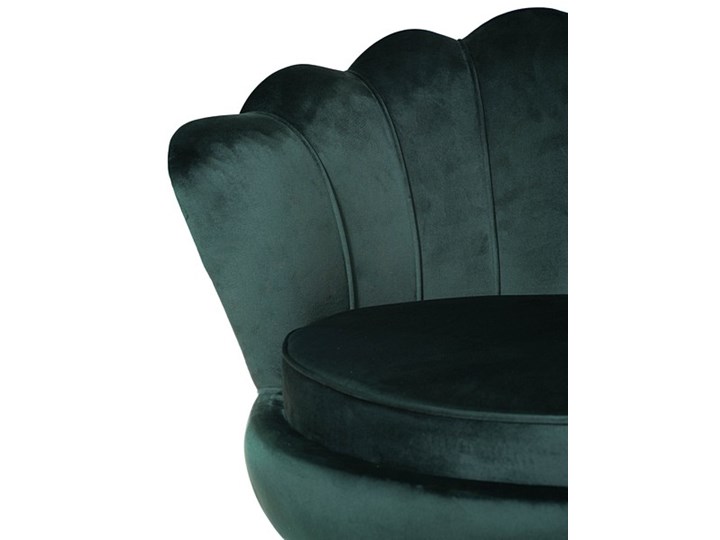 Muszelka fotel ciemnozielony - welur Tkanina Fotel inspirowany Fotel muszelka Fotel pikowany Metal Styl Nowoczesny