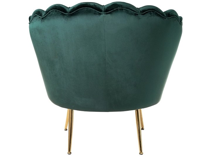 Muszelka fotel ciemnozielony - welur Styl Nowoczesny Fotel pikowany Fotel muszelka Tkanina Fotel inspirowany Metal Kategoria Fotele do salonu