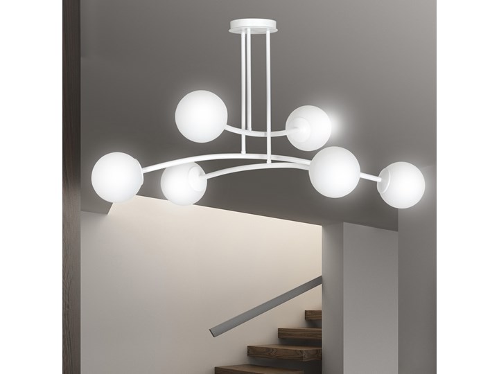 HALLDOR 6 WHITE 1025/6 oryginalna lampa sufitowa biała LOFT szklane mleczne klosze