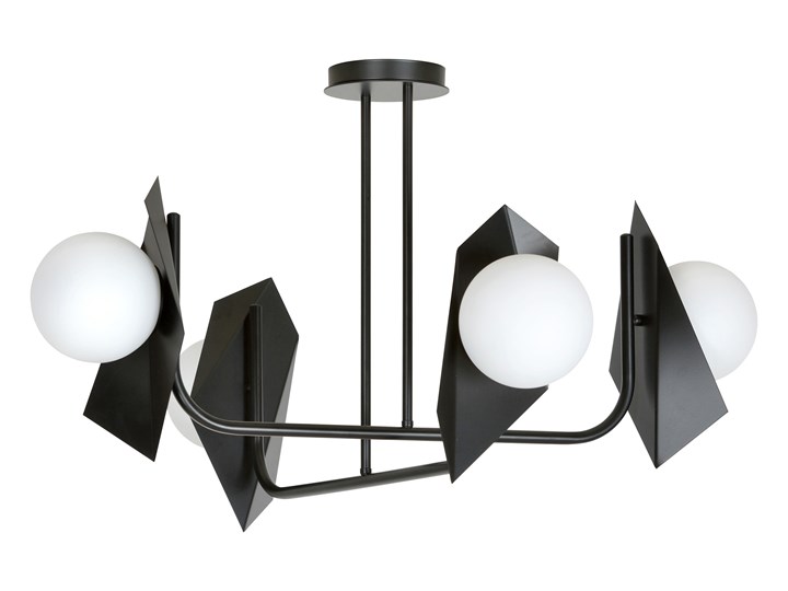 THORD 4 BLACK 1026/4 lampa sufitowa loft oryginalny DESIGN czarna klosze Metal Szkło Lampa z kloszem Styl Nowoczesny
