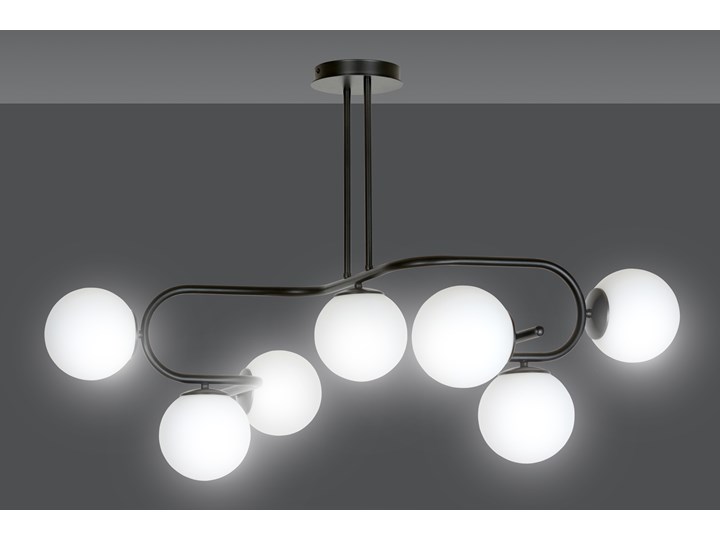 RAGI 7 BLACK 1028/7 duża lampa sufitowa plafon do salonu klosze kule DESIGN