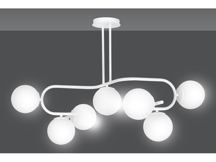 RAGI 7 WHITE 1029/7 duża lampa sufitowa plafon do salonu klosze kule DESIGN Metal Lampa z kloszem Styl Nowoczesny Szkło Funkcje Brak dodatkowych funkcji