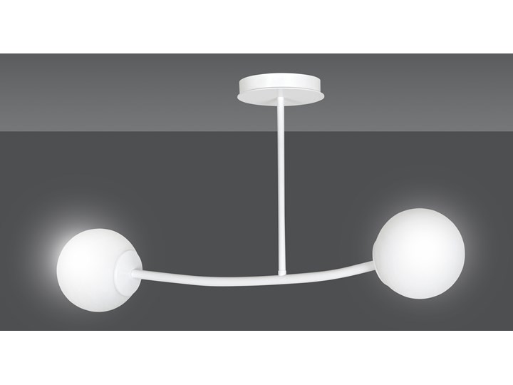 HALLDOR 2 WHITE 1025/2 oryginalna lampa sufitowa biała LOFT szklane mleczne klosze Lampa z kloszem Metal Szkło Pomieszczenie Sypialnia