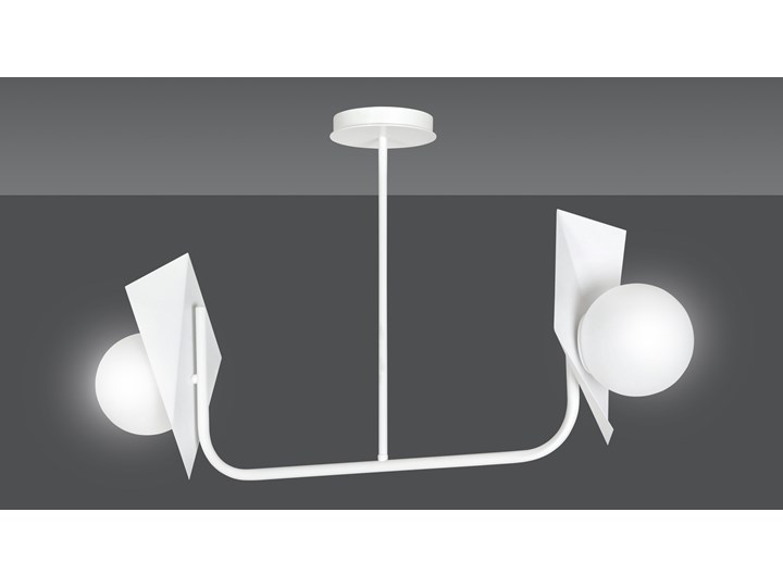 THORD 2 WHITE 1027/2 lampa sufitowa loft oryginalny DESIGN biała klosze Szkło Metal Lampa z kloszem Kolor Biały