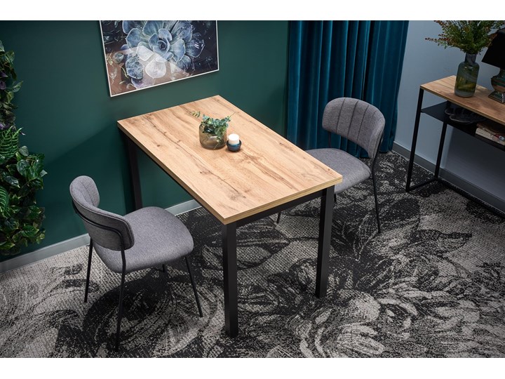 Nierozkładany stół w stylu industrialnym Cobalt Szerokość 120 cm Drewno Długość 120 cm Wysokość 120 cm Rozkładanie Wysokość 77 cm Metal Kategoria Stoły kuchenne