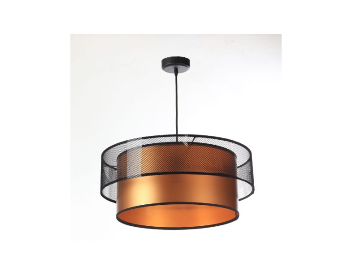 Lampa wisząca Fiona Primo czarno-miedziana 40cm Ilość źródeł światła 1 źródło Metal Lampa z abażurem Kolor Czarny