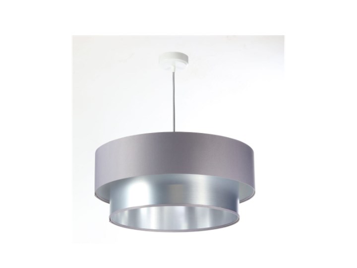 Lampa wisząca Fiona New szaro-srebrna 40cm Lampa z abażurem Styl Nowoczesny