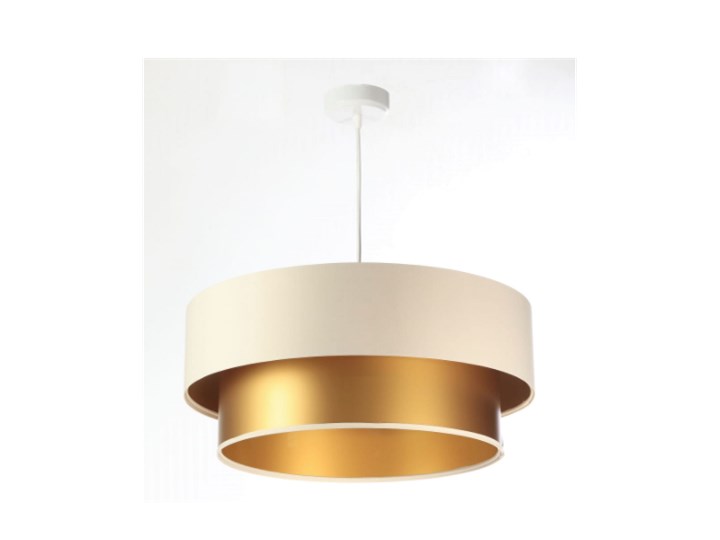 Lampa wisząca Fiona New kremowo-złota 40cm Kolor Beżowy Lampa z abażurem Funkcje Brak dodatkowych funkcji