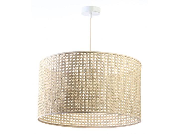 Lampa Wisząca BOHO Rattan L Wiklina Lampa z abażurem Drewno Tkanina Styl Skandynawski