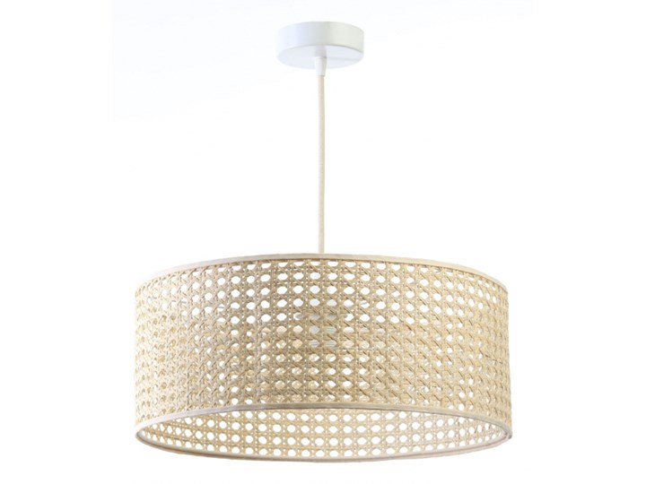 Lampa Wisząca BOHO Rattan S Ilość źródeł światła 1 źródło Wiklina Lampa z abażurem Drewno Tkanina Styl Skandynawski
