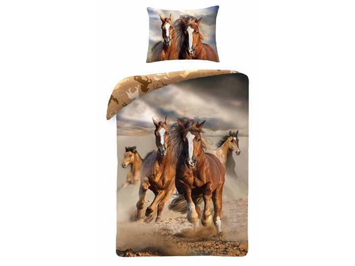 Pościel bawełniana 140x200 Konie Mustang, Halantex 140x200 cm Bawełna 70x90 cm Komplet pościeli Rozmiar poduszki 70x90 cm
