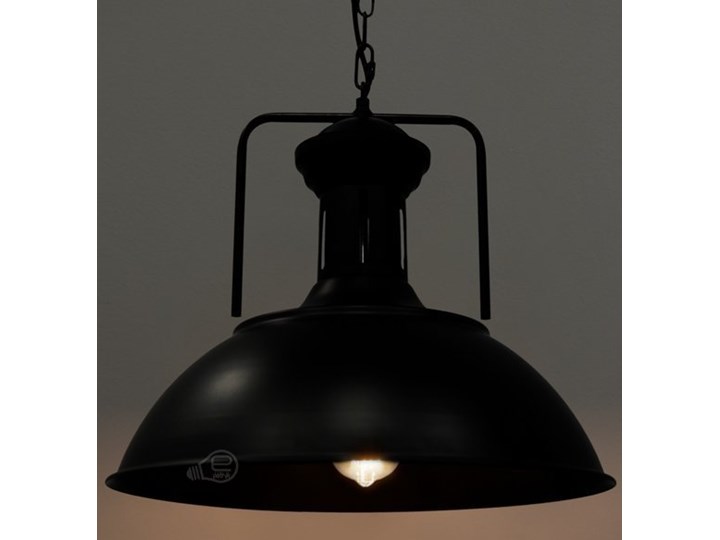 Lampa wisząca LOFT GRAVIS E27 czarna łańcuch 1m EDO777185 EDO Lampa z kloszem Stal Tkanina Lampa inspirowana Metal Ilość źródeł światła 1 źródło Szkło Pomieszczenie Salon