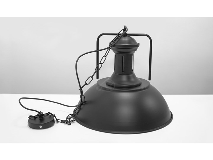 Lampa wisząca LOFT GRAVIS E27 czarna łańcuch 1m EDO777185 EDO Szkło Tkanina Lampa inspirowana Metal Stal Lampa z kloszem Pomieszczenie Salon