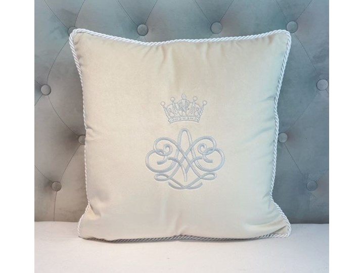 PODUSZKA WELUROWA OZDOBNA Z DOWOLNYM HAFTEM WYBIERZ KOLOR " CROWN " 45 X 45 CM Kwadratowe Poliester Poduszka dekoracyjna 45x45 cm Pomieszczenie Salon