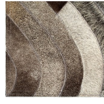 vidaXL Dywan, skóra z włosiem, patchwork, 160x230 cm, szary/srebrny