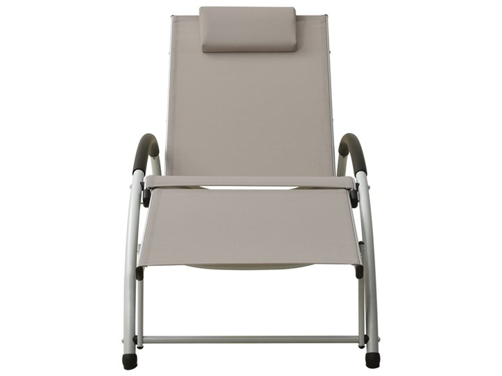 vidaXL Leżak z poduszką, tkanina textilene, kolor taupe Aluminium Z regulowanym oparciem Kategoria Leżaki ogrodowe