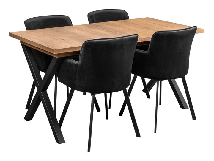 Zestaw LOFT Stół z Krzesłami do Salonu 190/150x80 Kolor Brązowy Kategoria Stoły z krzesłami
