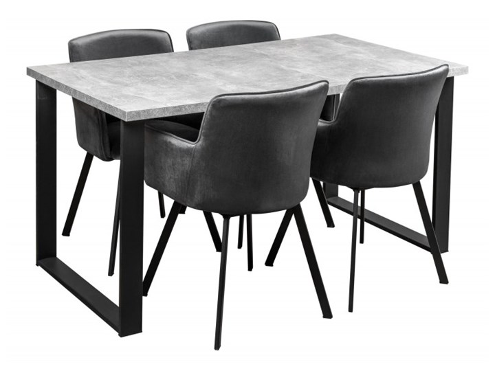 Zestaw LOFT Stół + Szare Krzesła do Salonu 150x80 Kategoria Stoły z krzesłami