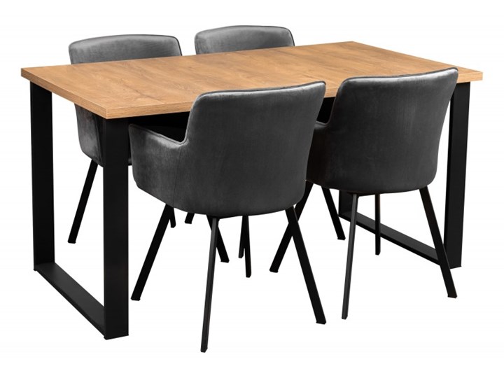 Zestaw LOFT Stół + Szare Krzesła do Salonu 150x80 Kategoria Stoły z krzesłami