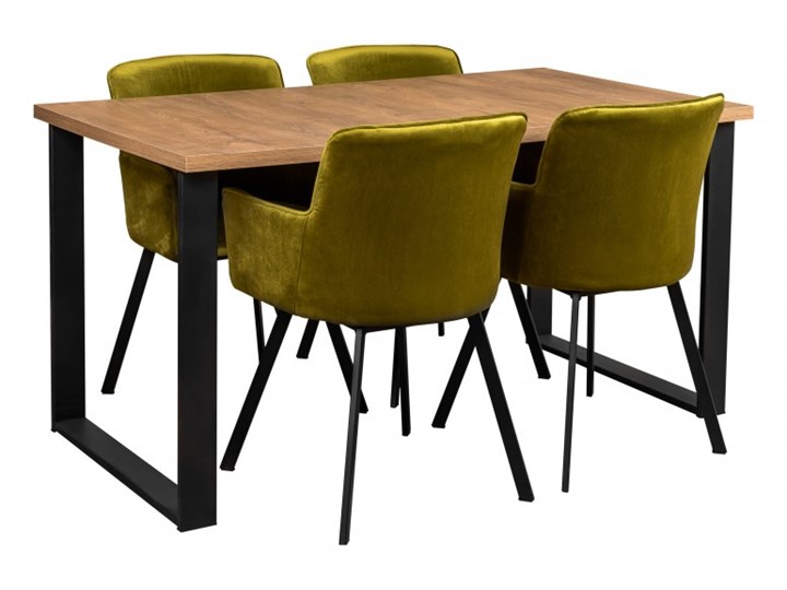 Zestaw LOFT Stół + Oliwkowe Krzesła do Salonu 150x80