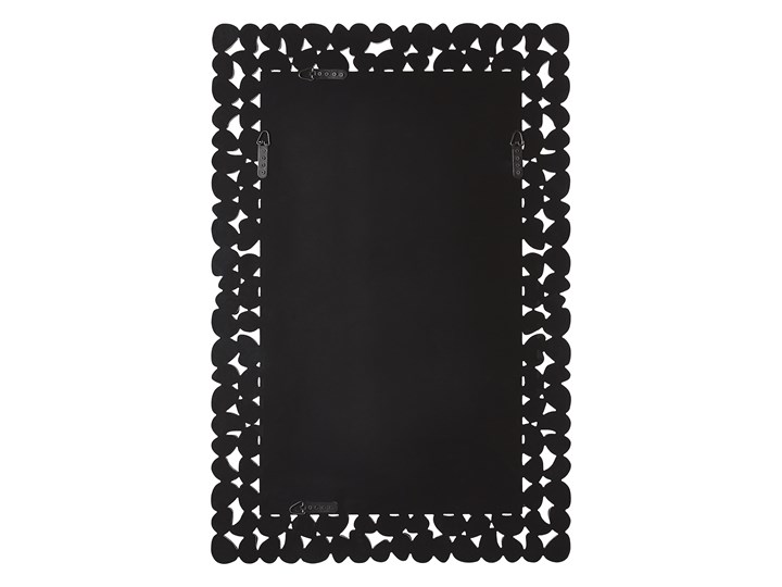 Lustro ścienne srebrne 60 x 90 cm prostokątne wiszące dekoracyjna lustrzana rama styl glamour Kolor Srebrny Nieregularne Lustro z ramą Kategoria Lustra