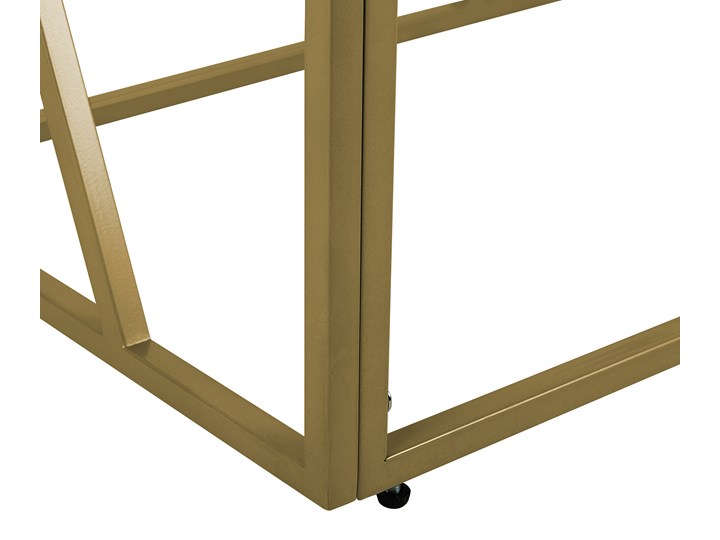 Beliani Konsola złota metalowa 100 x 40 cm szklany blat geometryczna rama nowoczesna Szerokość 100 cm Z samym blatem Stojąca Kolor Złoty