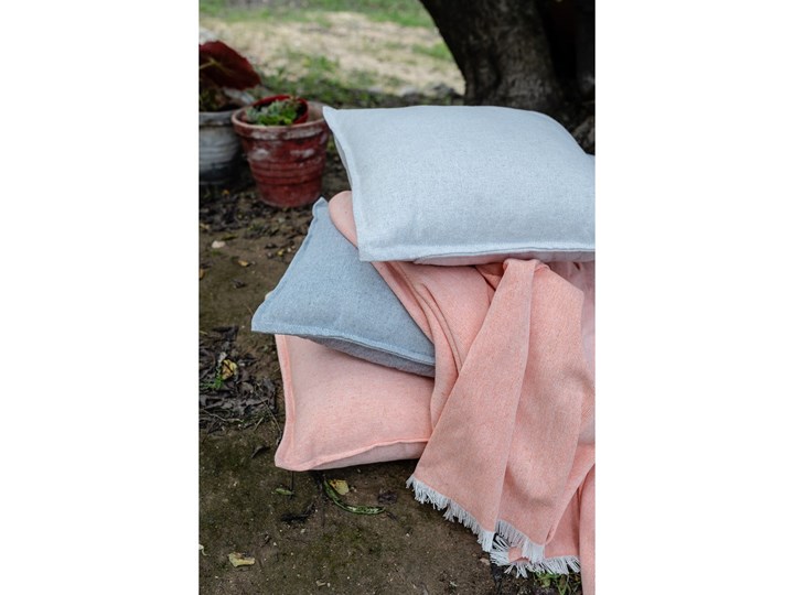 Pomarańczowy pled z domieszką bawełny Euromant Summer Linen, 140x180 cm Koc 127x152 cm Akryl Bawełna Kategoria Koce i pledy