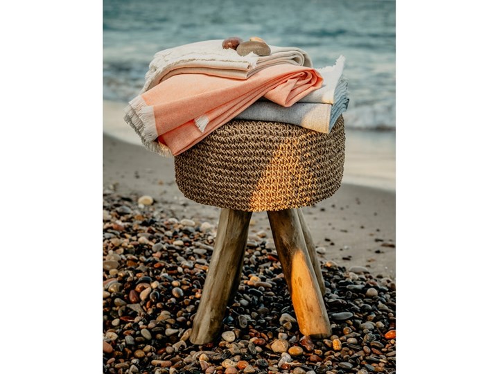 Pomarańczowy pled z domieszką bawełny Euromant Summer Linen, 140x180 cm Akryl 127x152 cm Koc Bawełna Kategoria Koce i pledy