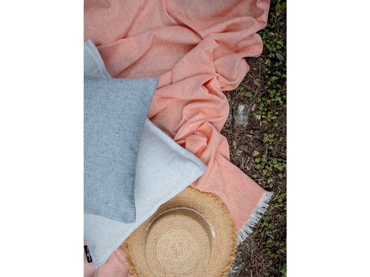 Pomarańczowy pled z domieszką bawełny Euromant Summer Linen, 140x180 cm 127x152 cm Bawełna Koc Akryl Kategoria Koce i pledy