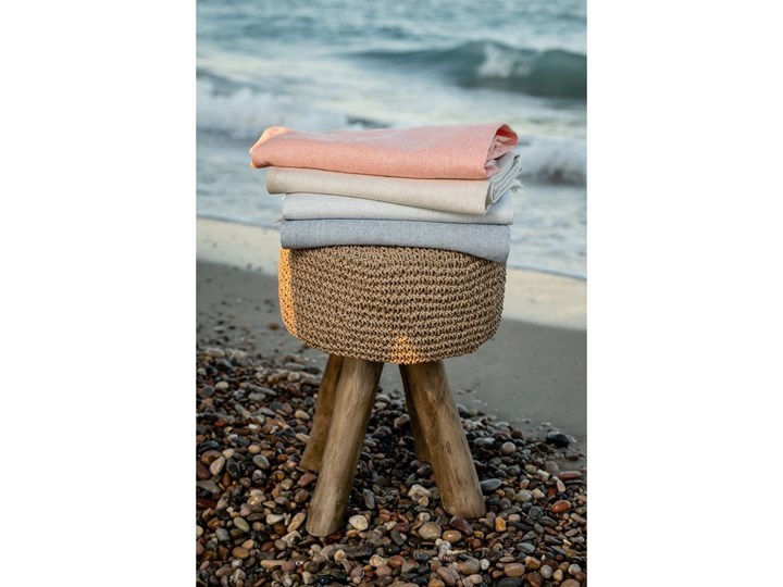 Pomarańczowy pled z domieszką bawełny Euromant Summer Linen, 140x180 cm Bawełna Koc 127x152 cm Akryl Kategoria Koce i pledy