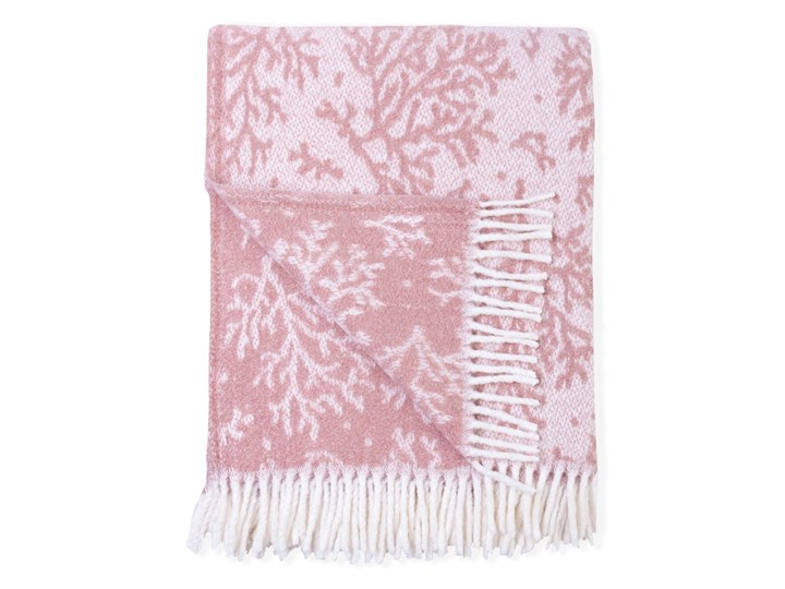 Różowy pled z domieszką bawełny Euromant Coral, 140x180 cm Bawełna Koc 127x152 cm Akryl Kategoria Koce i pledy