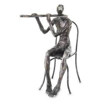MUSICIAN figurka muzyka grającego na flecie, 20x14x13 cm
