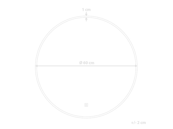 Lustro łazienkowe wiszące okrągłe srebrne 60 cm światło LED nieparujące Styl Nowoczesny Pomieszczenie Łazienka