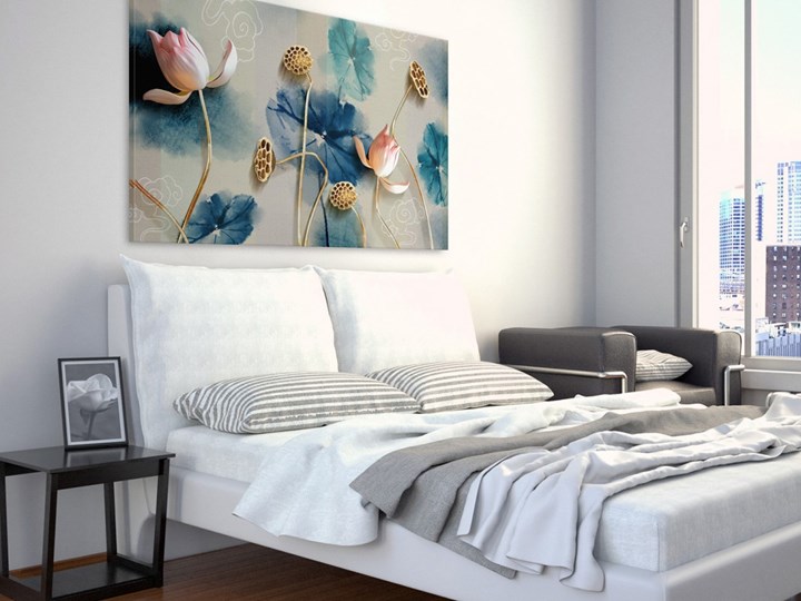 Atramentowe pasje - nowoczesny obraz na płótnie - 120x80 cm Pomieszczenie Sypialnia