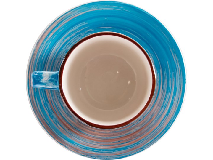 Filiżanka 250 ml ze spodkiem Ø15 cm Swirl niebieska Kategoria Filiżanki Filiżanka ze spodkiem Ceramika Kolor